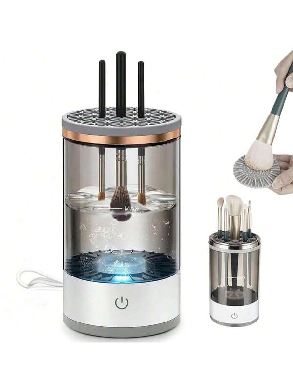 Electric Makeup Brush Cleaner Machine | 2024 Upgrade Cosmetic Brush Cleaner | Automatic Make Up Brush Cleaner Spinner | Deep Cleaning Technology For All Brush Sizes,Bag,Organizer,Storage,Makeup Organizer,Makeup