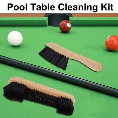 Billiard Table Brush Set Pool Cleaning Kit With Wooden Handle And Soft Bristles For Billiard Table Bed Corners And ...