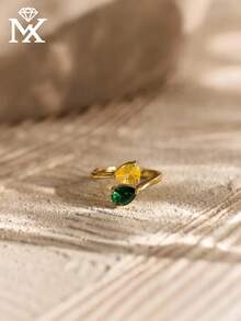 Customized Adjustable Birthstone Ring, Delicate Dual-Stone Ring, Personalized Birthstone Jewelry, Couple's Gift, Birthday And Anniversary Gift (For Her) - Multicolor - View 7