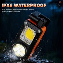 1pc Smart Sensor Dual Light Source Headlamp Type-C Fast Charging Strong Magnetic Headlamp With 7 Lighting Modes And 360° Adjustment Suitable For Outdoor Camping, Fishing, And Repair - Multicolor - View 10