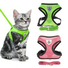Cat Chest Straps And Leash Straps, Anti-Escape Adjustable Soft Net Cat Straps And Chest Strap Sets, Suitable For Various Types Of Cat Vests - Multicolor - View 10