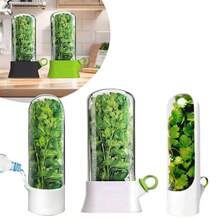 香草保存器，冰箱香草保鲜盒，冰箱香菜容器，香草保存盒，香菜、欧芹、芦笋新鲜香草保鲜盒，可保存蔬菜 2-3 周 - 彩色 - 查看 8
