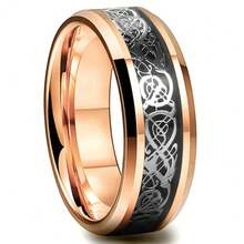 Couple Rings Set, Women's Exquisite Stainless Steel Ring And Men's Simple Fashion Ring, Perfect Gift For Lover's Wedding, Engagement And Anniversary - Men - 查看 9