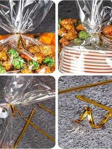50/100 Clear OPP Popcorn Bags. Plastic Bag, Baking Plastic Gift Bag, Bag And Tie Wire, Need Tie Wire In Addition, Storage Bag, Candy, Snacks, Fruit, Kitchen Storage, Household Storage - Multicolor - View 4