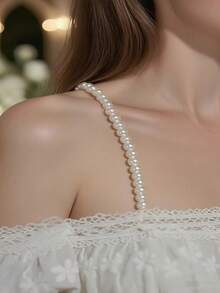 2 chiếc/1 cặp, Dây đeo vai ngọc trai giả 6mm, Thích hợp cho các bữa tiệc liên hoan - Nhiều màu - Xem 6