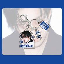 SKZ KPOP-STAY THE 4TH ALBUM COMPACT VER. KARMA Cartoon Acrylic Keychain, Celebrity Surrounding Acrylic Pendant Accessories Suitable For Bag And Keychain Decoration Pendant Accessories Fans Collect Couple Gifts Gifts Christmas Surprise Gifts