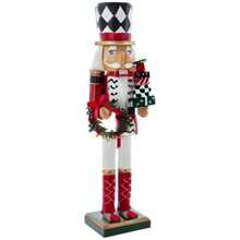 15-Inch Red, White And Black Nutcracker With Gift Box And Wreath--Christmas Decor, Holiday Decor, Christmas Ornament, Christmas Tree Ornaments, Christmas Supplies, Christmas Gifts - 預設 - 查看 6