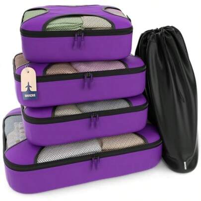 Shacke Pak 4 Set Packing Cubes Travel Organizers With Laundry Bag