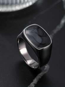 Men's Stainless Steel Ring Minimalist Drip Art Hip-Hop Ring Exquisite Elegant Men's Jewelry Suitable For Daily Wear Holiday Gift