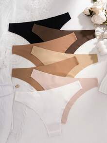 7 件装女士无缝舒适低腰性感比基尼内裤，适合健身和运动 - 彩色 - 查看 2