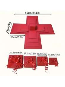 DIY Explosion Gift Box Set, Red Paper Surprise Snack Box, Scrapbook Photo Album, Handcrafted Memory Box For Birthday, Valentine's, Anniversary, Wedding - Includes Multiple Components - Multicolor - View 16