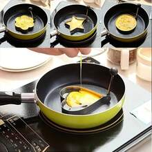 1件套不锈钢煎蛋和煎饼模具 - 5种独特形状(心形、星形、花形、圆形、卡通耳朵形) - 耐用、易于清洁的厨房工具 - 非常适合家庭烹饪和房车使用,适合制作煎蛋卷和煎饼 - 彩色 - 查看 11