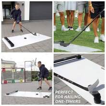 Shoot Pad - Sports Training Aid Shooting, Passing And Stick Handling - Skills Training Practice Surface 30 Inchx 60 Inch - Reel Feeling Roll Board - Shoot Pad + Passer One Timer - View 1