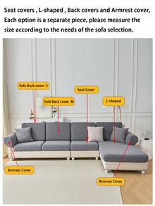1pc Chenille Jacquard Non-Slip Sofa Seat Cushion Cover, Soft & Skin-Friendly, Pet-Proof, Elastic Sofa Slipcover, Suitable For L-Shaped Combination Sofa And 1/2/3/4 Seat Sofa, Spring/Autumn (Sold Individually) - Dark Grey - View 10
