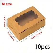 10 件装饼干盒、纸杯蛋糕盒、面包包装盒、糖果零食盒、带窗口的甜点盒、婚礼生日甜点蛋糕糖果小容器 - 彩色 - 查看 14