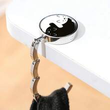 1pc Cartoon Cat Print Foldable Clothes Hanger Wallet Desk Hanging Bag - Multicolor - View 3