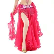 雪纺西班牙肚皮舞裙，闪亮亮片流苏舞裙（不含腰带），女士表演服装