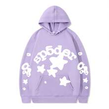 SPSDER Letter Hoodie Couple Spider Web Sweatshirt Top Sweatshirt - 32 - 查看 12