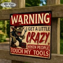 1 pièce Panneau d'atelier plat 2D amusant - Art de boîte à outils de zombie, lettres rouges audacieuses, décoration de garage en bois (20 x 20 cm) - Cadeau humoristique pour mécanicien, artisan, amateur d'outils - Utilisation intérieure/extérieure, décoration de salle d'outils, design accrocheur, construction robuste, passionné de DIY, plat 2D - Rouge - Voir 6