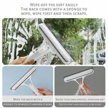 3-In-1 Glass Scraper, Household Window Squeegee, Cleaning Tool For Glass, Countertops, Walls - Spray Water, Scrub And Wipe Efficiently - Multicolor - View 1