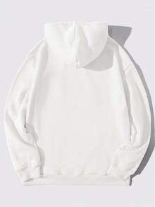 Heart-Print Game Controller Sweatshirt With Kangaroo Pocket And Drawstring - White - View 2