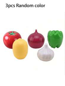塑料食品保鲜盒套装，5 件/2 件/1 件蔬菜洋葱柠檬番茄辣椒大蒜形状密封容器，冰箱食品保鲜碗