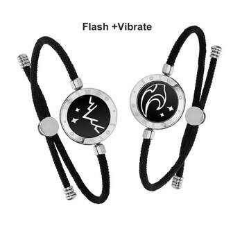  Totwoo Long Distance Touch Bracelets For Couples, Vibration & Light Up For Love Couples Bracelets | Long Distance Relationship Gifts For Girlfriend Bluetooth Pairing Jewelry