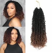 12/16 英寸 Yankee Twist 钩编辫，1 包 30 股/包，预打结 Yankee Twist 编发，棕色 Spring Mini Passion Twist，卷曲发尾，合成钩编辫 (1B/4/30) - 彩色 - 查看 14