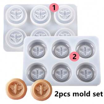 12 Hole Bee Silicone Molds Set, Suitable For Making Homemade Soap, Lotion Sticks, Bath Balls, Beeswax, And Candles - Circular Honeycomb Design, Easy To Clean Silicone Molds For Making