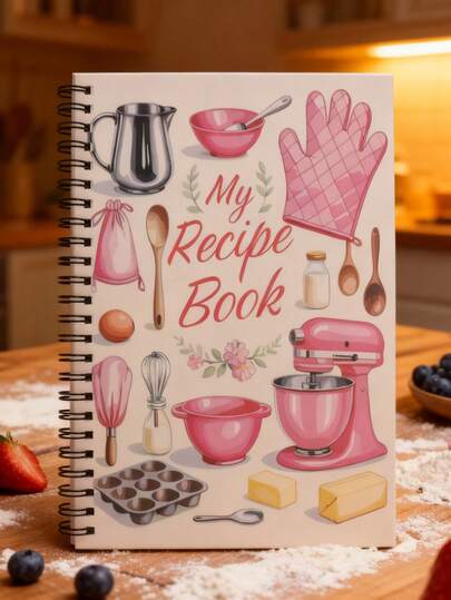 1 buc. Cartea mea de rețete, jurnal distractiv de bucate, manual de rețete personal gol, cadou ideal de Crăciun și Anul Nou, rechizite pentru artizanat