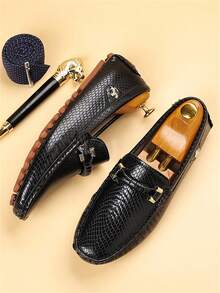 Men's Leather Shoes, Loafers, Formal Dress Shoes, Comfortable Casual Business Shoes, Driving Shoes, Plus Size 39-48, Moccasins - Black - View 12