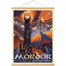 Middle Earth Landscape Wall Art Prints Canvas PaintingFantasy Posters, Wall Pictures, For Travel Gift, Canvas Art With Frames, For Office Home Dr Bedroom Living Room Wall Dr.,27270327 - Xanh đậm - Xem 1