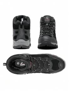 Men's Waterproof Hiking Boots Lightweight Mid Cut Trekking Shoes Outdoor Mountaineering Non Slip - Black - View 6