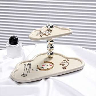 Förvaringsställ för smink på skrivbordet, förvaringsställ för nyckelringar på väggen, förvaringsställ för smycken, sminkbord i plast med flera lager