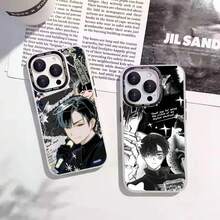 1 pieza Funda de teléfono con diseño de alienígena de Ivan Till, con carcasa de color plateado con efecto láser IMD para iPhone 17, 16, 15, 14, 13, 12, 11, Air, Pro, Max, Plus - z4 - Ver 1