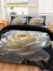 3 件套白色花朵羽绒被套（包括：1 个拉链羽绒被套 + 2 个枕套，不含内衬），涤纶面料，柔软舒适的床上用品套装，适用于卧室、宿舍、度假、露营，可机洗 - 彩色 - 查看 11