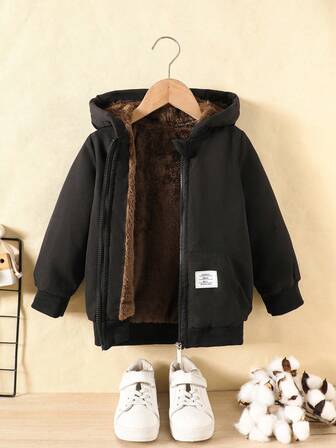 Young Boy Fashionable Simple Fleece Jacket, New For Autumn/Winter