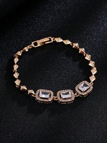 1pc Cubic Zirconia Stone Bracelet, Suitable For Daily Wear And Various Occasions, Best Gift Choice For Family And Holidays - Multicolor - View 4