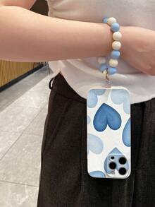 1 ốp lưng điện thoại TPU màu trắng họa tiết trái tim graffiti chống sốc và 1 vòng đeo tay màu xanh trắng thời trang đa năng sáng tạo bao phủ toàn diện, tương thích với iPhone 6s 7 8 Plus X XR XS 11 12 13 14 15 16 17 Pro Max Mini Plus Air / A14 A54 A56 A31 4G A23 / Tương thích với OPPO A98 / S24 S25 Ultra, phiên bản quốc tế, không phải phiên bản nội địa. - Nhiều màu - Xem 3