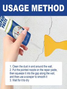 Wall Repair Paste - Covers Stains, Repairs Peeling Paint, Moisture-Proof. It Can Repair Wall Cracks, Provide A Protective Layer On The Wall Surface, And Is Suitable For Rental House Renovation, Removing Wall Stains, Graffiti, Scratches, Stains, And Cracks. Quickly And Effectively Repair Wall Cracks To Restore The Wall To New Condition, With Long-Lasting Effects. - 100g - View 5