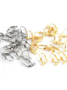 20 piezas de pendientes de aro francés de acero inoxidable, accesorios de montaje para hacer joyas DIY