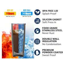 Botella de agua aislada de acero inoxidable con popote para deportes y viajes, sin BPA, 32 onzas, brisa helada - Rosa Roja - Ver 8