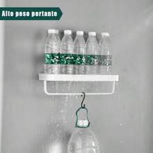 Repisas Flotantes de Pared ílico y Acero Inoxidable Repisas para Baño Barra de La Toalla Organizador Estante para Baño de Cristal Impermeable y Antioxidante(blanco) - Multicolor - Ver 5