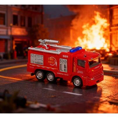 Bästsäljare 2026 – Hästens år! 16 delar brandbilsleksak i legering, realistiska byggfordon, grävmaskin, vattenlastbil, transformerbar räddningsbilsmodell, brandbilsleksak, miniatyrbilmodeller i legering, kombination av flera byggfordon, födelsedagspresent till pojkar, skicklig leksak