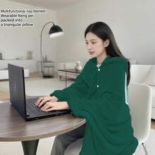 1 件动漫绿色角色扮演斗篷，可穿戴毯子，适合万圣节、圣诞派对、居家、旅行、露营 - 彩色 - 查看 4