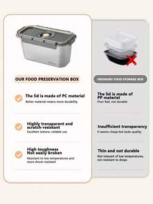 1 Stück 304 Edelstahl rechteckige Frischhalte-Box mit Griff - Große Kapazität luftdichte Aufbewahrung Lunchbox, wiederverwendbar, leicht zu reinigen, geeignet für Aufbewahrung in der Küche Zuhause, Büro Lunch, Outdoor Reisen, Mehrzweck Aufbewahrungsbehälter - Grau – 3400 ml - Übersicht 7