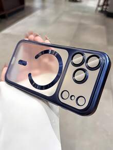 Luxury Matte Translucent Magnetic Phone Case Compatible With IPhone 17ProMax 17Pro 17Air 17 Pro Max 16 15 14 13 Pro Max Cases For Magnetic Wireless Charging Shockproof Back Cover - Blue - View 5