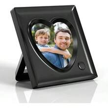 Picture Frame Personalized Voice 20S Recordable, 3.9x3.9 Love Heart Shape Gifts Graduation, Birthday, Wedding, Photo Frame Tabletop Desk Bookshelf Office Home - Black + 3.9*3.9 - View 9