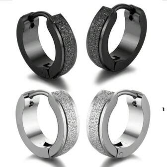 两对不锈钢哑光亮面耳钉，简约街头风饰品，男女皆宜