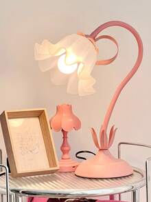 [Romantic Rose Desk Lamp] Romantic Wrought Iron Country-Style Desk Lamp With Ceramic White Rose Flowers & Vines | Rechargeable LED Light With 13 Color-Changing Modes, Remote Control & Adjustable Design For Bedroom, Study, Living Room | Ideal Valentine's Day Gift - Pink - View 12